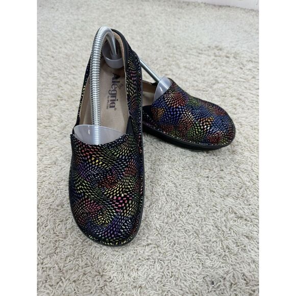 Alegria Debra Viewmaster Swirl Rainbow Leather Comfort Clogs Size EURO 38 US 7.5 - Picture 3 of 16